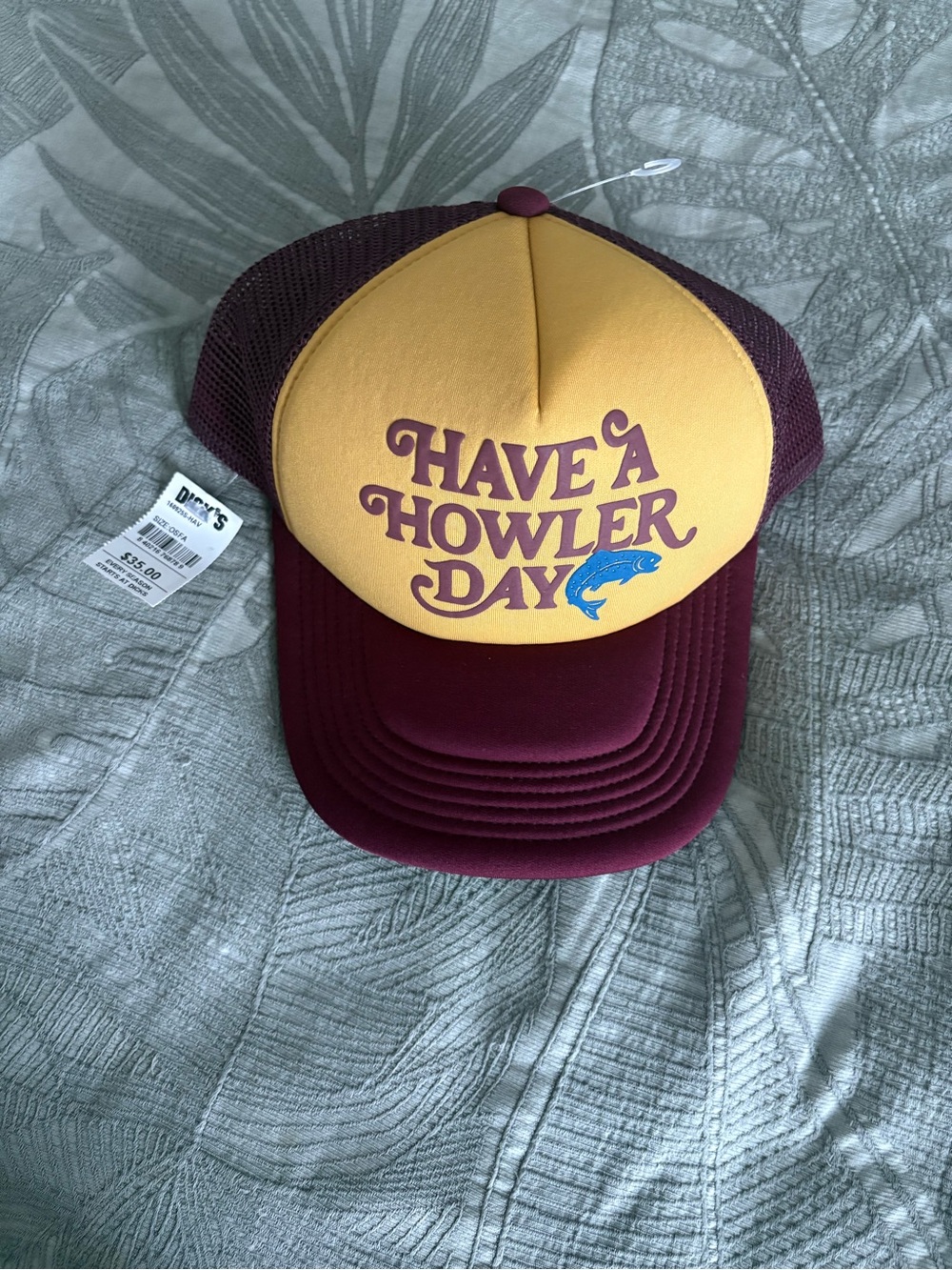 Howler Brothers Maroon and Yellow "Have a Howler Day" Trucker Hat